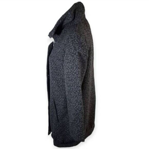 H&M CHARCOAL GRAY LEOPARD PRINT WOOL COAT SZ.6 EUC. - Picture 6 of 10
